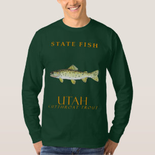 T-shirt Territoire de l'Utah Poisson Bonneville Truite cut