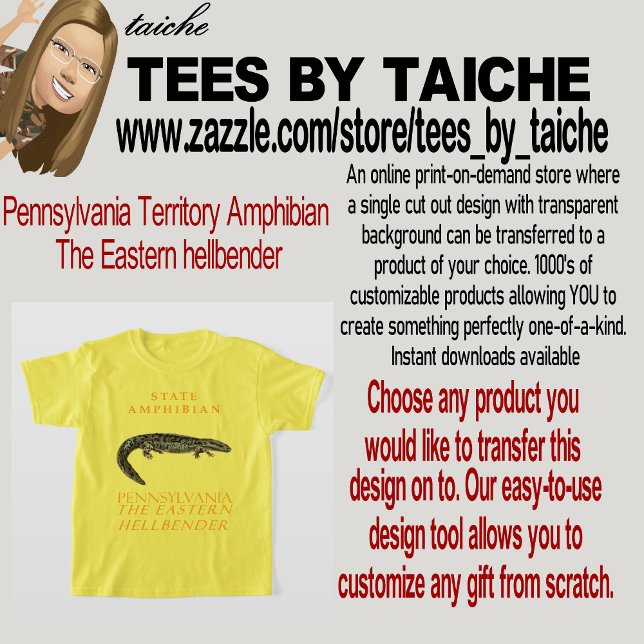 T-shirt Territoire de Pennsylvanie Amphibian Le hellb orie (Créateur téléchargé)