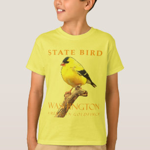 T-shirt Territoire de Washington Oiseau Le Chardonneret ja