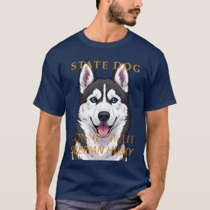 T-shirt Territoire du Connecticut Chien Husky de Sibérie
