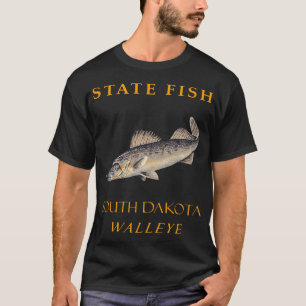 T-shirt Territoire du Dakota du Sud Pêchez le doré jaune