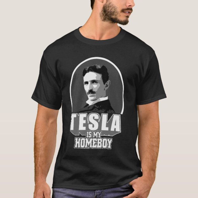 T-shirt Tesla est ma chemise   d'athée de Homeboy (Devant)