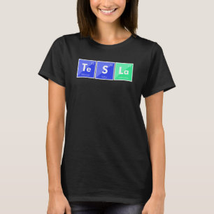 T-shirt Tesla Tableau Périodique Véhicules Électriques Ev 
