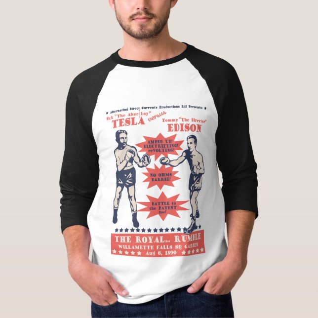 T-shirt Tesla v. Edison (Devant)