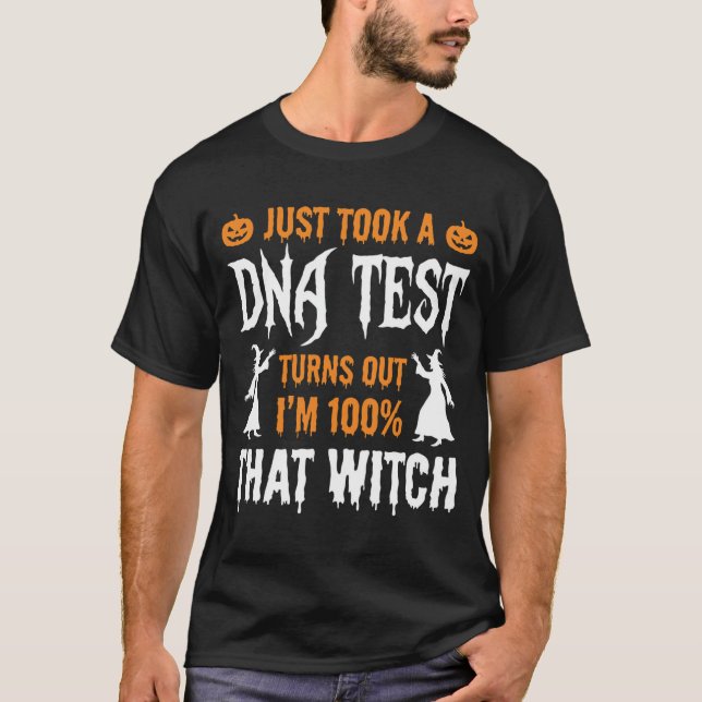 T-shirt Test ADN Sorcière drôle d'Halloween Graphique (Devant)
