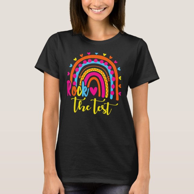 T-shirt Test Day Rock Test Day Rainbow Teacher 1 (Devant)