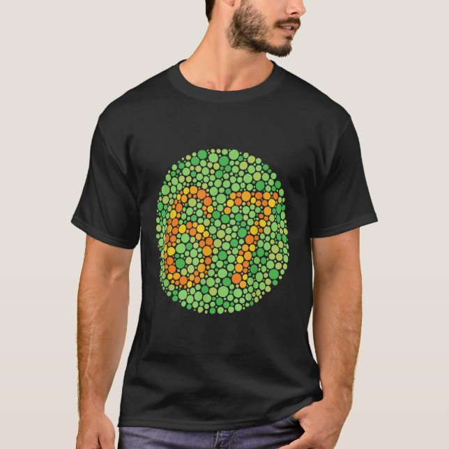 T-shirt Test de Daltonisme 67 Six Sept Professeur Nu de Po (Devant)