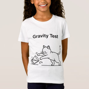 T-Shirt Test de gravité avec un chat drôle Science migno