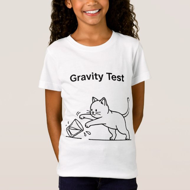 T-Shirt Test de gravité avec un chat drôle | Science migno (Devant)