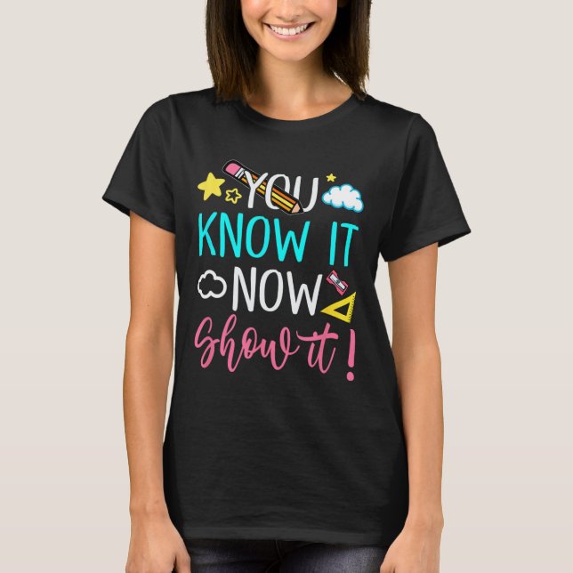 T-shirt Test de l'enseignant pour les hommes femmes Test J (Devant)