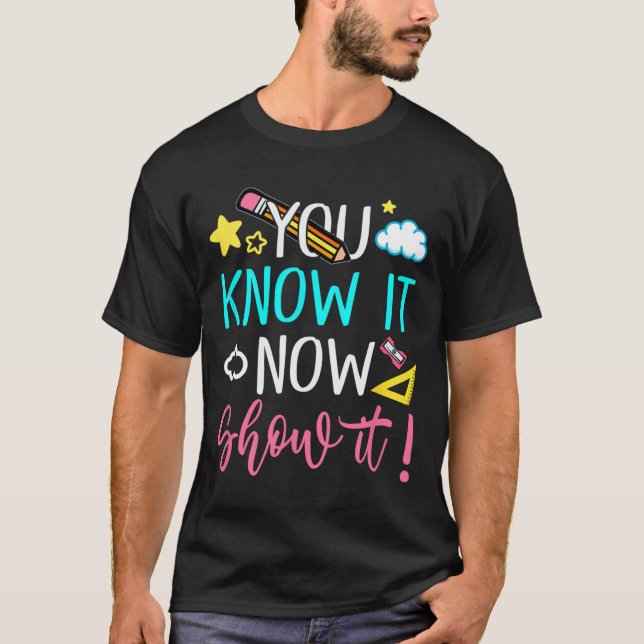 T-shirt Test de l'enseignant pour les hommes femmes Test J (Devant)
