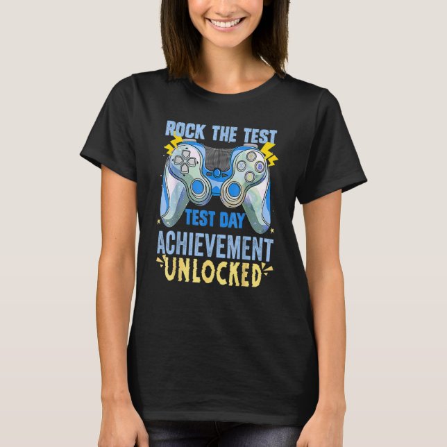 T-shirt Test de l'enseignant Stade Test Examen Gamer Rock  (Devant)