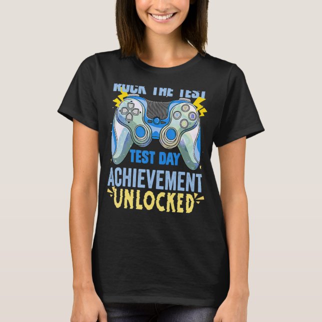 T-shirt Test de l'enseignant Stade Test Examen Gamer Rock  (Devant)