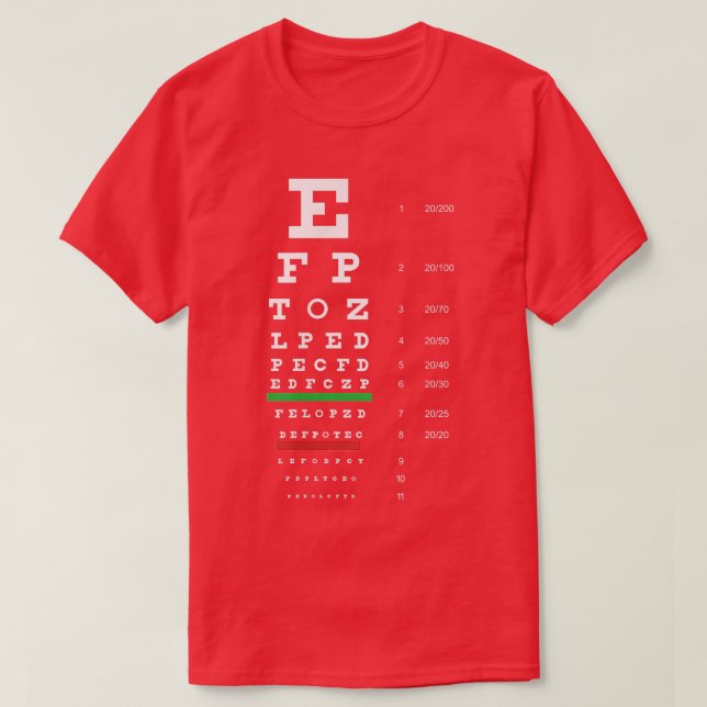 T-shirt Test de l'indice d'oeil (Design devant)