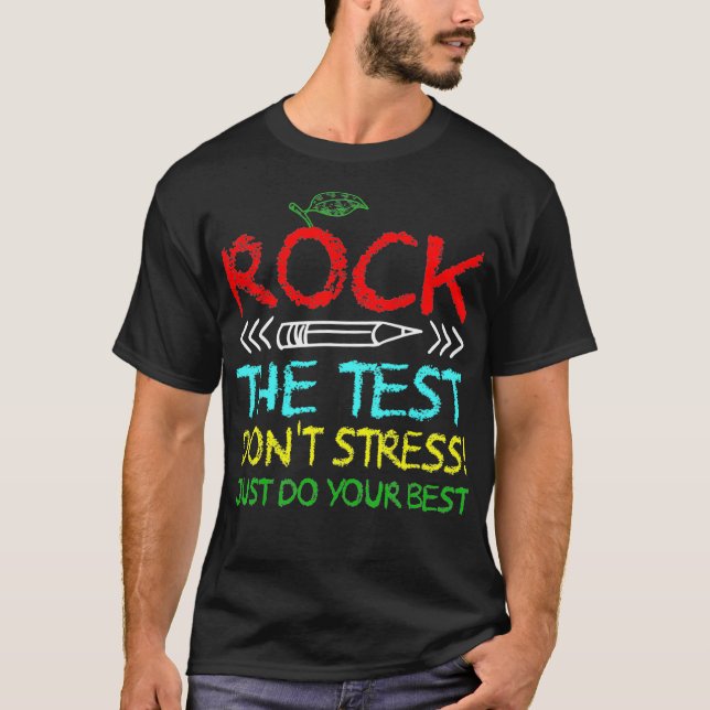 T-shirt Test Enseignant Rocher Le Test Enseignant Étudiant (Devant)