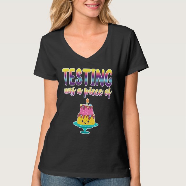 T-shirt Test Est Un Morceau De Gâteau (Devant)