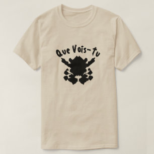 T-shirt test inkblot avec texte Que Vois-Tu