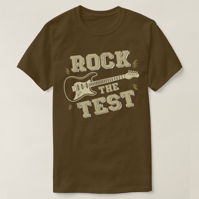 T-shirt Test Jour Enseignant Rocher le Test Guitare Test (Design devant)