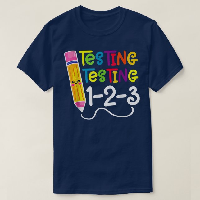 T-shirt Test Test Test Test 123 Drôle Test Jour Enseignant (Design devant)