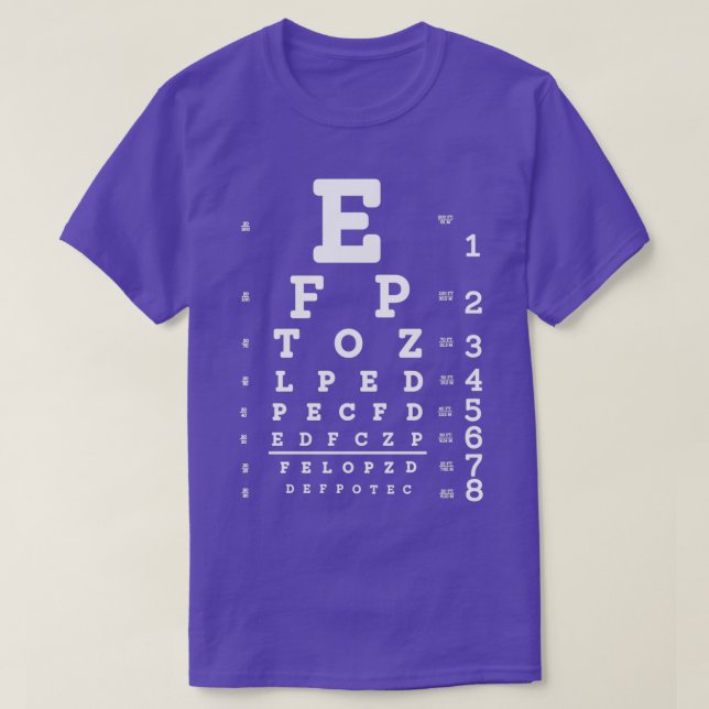 T-shirt Teste optique optique optique optique du diagramme (Design devant)