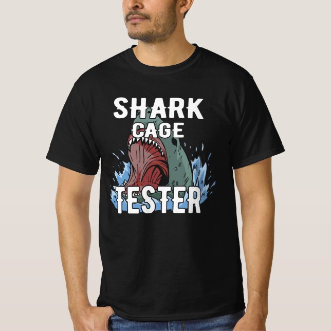 T-shirt Tester de cage de requin - Funny Ocean Adventure H (Devant)