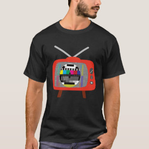 T-shirt Tester l'image sur tube TV rétro couleur TV diffus