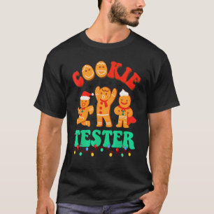 T-shirt Testeur de biscuits de Noël Groovy Xmas Pain d'épi