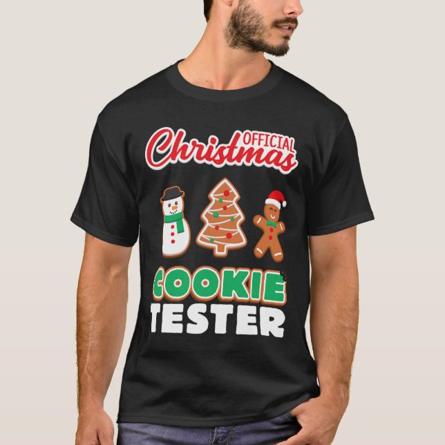 T-shirt Testeur de biscuits de Noël officiel T Xmas Cute T (Devant)