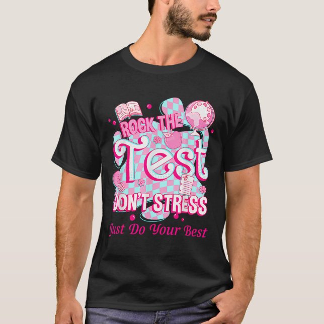 T-shirt Testing Day Rock The Test Motivational For Teacher (Devant)