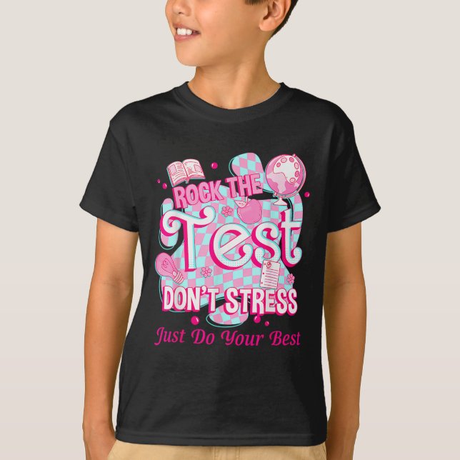 T-shirt Testing Day Rock The Test Motivational For Teacher (Devant)