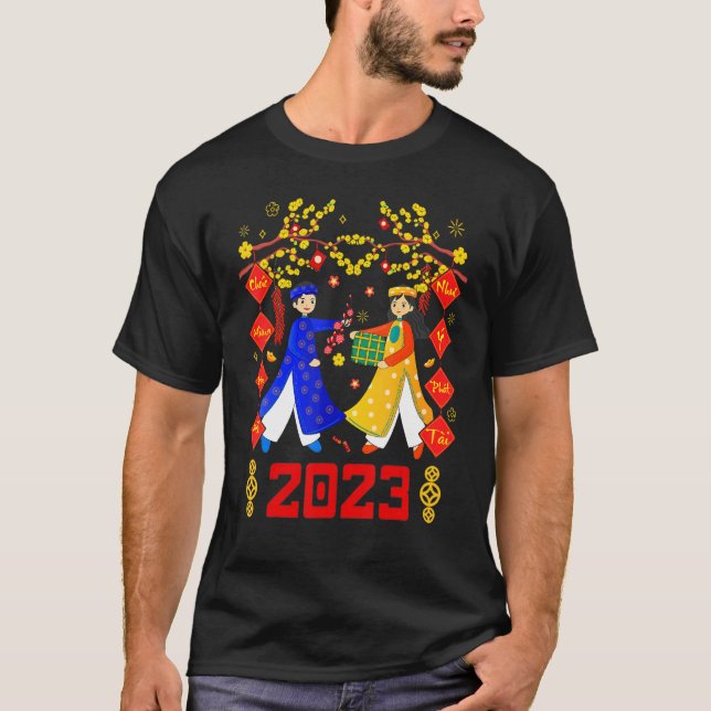 T-shirt Tet 2023 Chuc Mung Nam Moi Vietnamse Lunar Nouvel  (Devant)