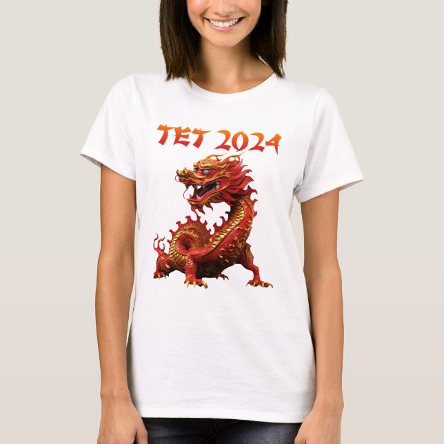 T-shirt Tet 2024 Année du Nouvel An dragon vietnamien (Devant)