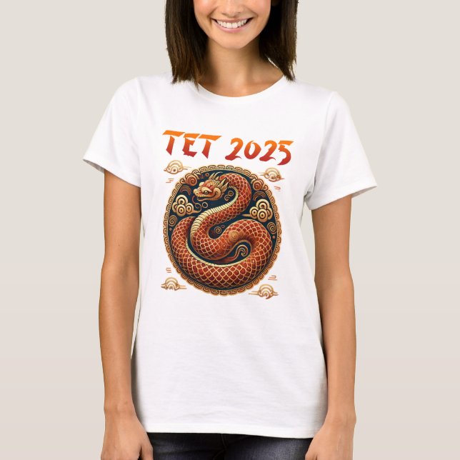 T-shirt Tet 2025 Année du serpent Nouvel An vietnamien (Devant)