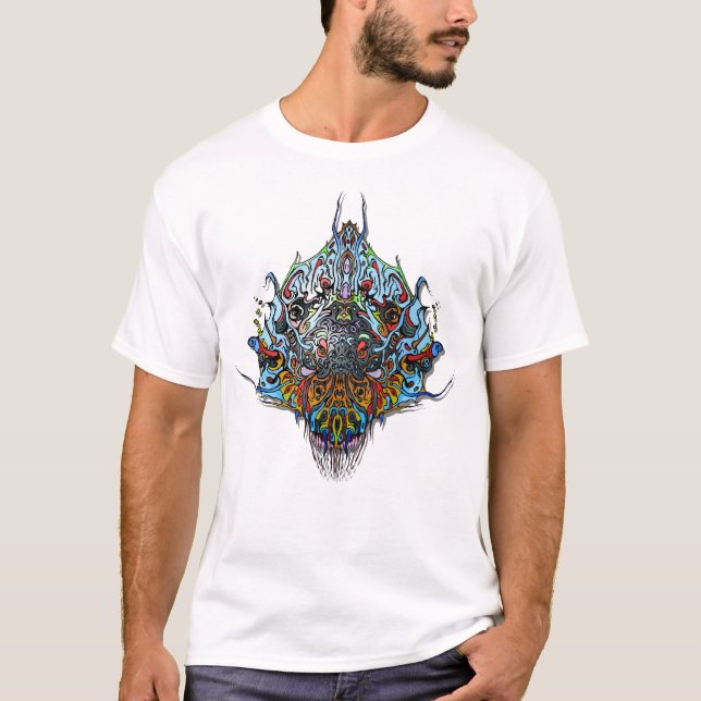 T-shirt Tête Alien - Bleu (Devant)