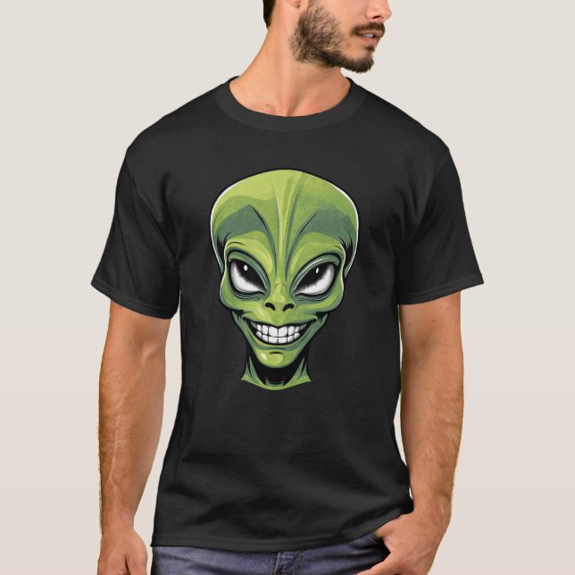 T-shirt Tête Alien verte (Devant)