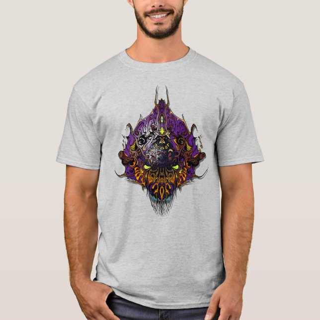 T-shirt Tête Alien - violet (Devant)