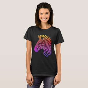 T-shirt Tête arc-en-ciel Zebra
