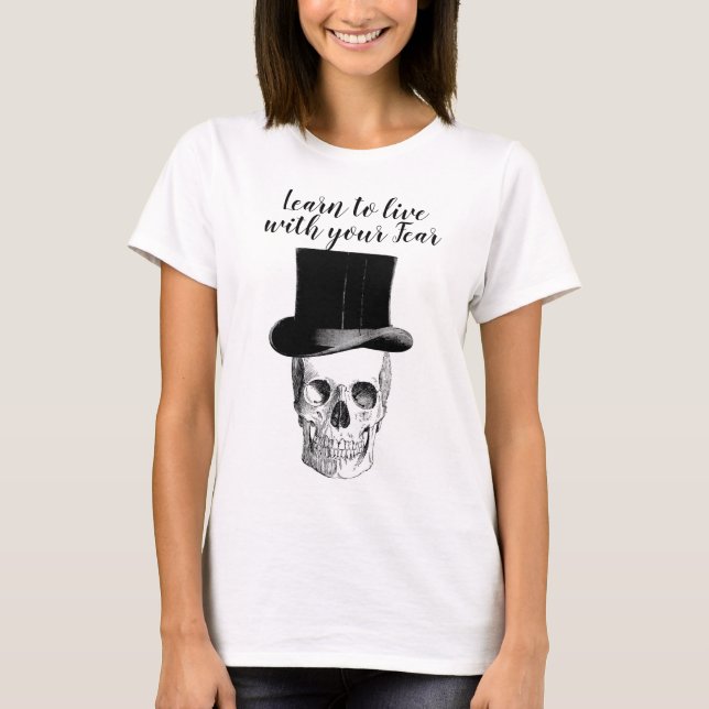 T-shirt Tête blanche SKULL vintage (Devant)