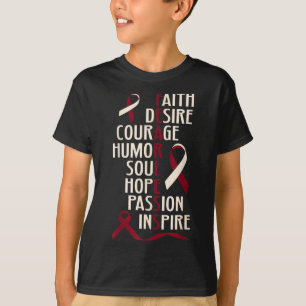 T-shirt Tête bucco-dentaire Conscience du cancer Cou sans