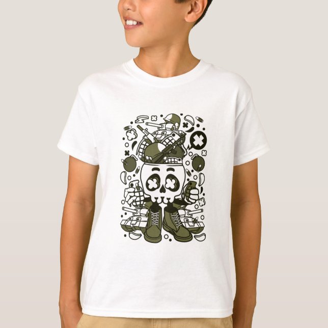 T-shirt Tête crânienne de l'armée (Devant)