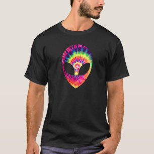 T-shirt Tête d'Alien Visage Espace UFO Tie Dye Rave Musiqu
