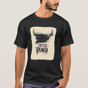 T-shirt Tête de bétail cool avec Ranch pour animaux et vac