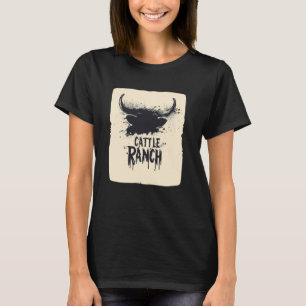 T-shirt Tête de bétail cool avec Ranch pour animaux et vac