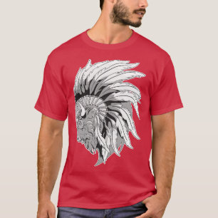 T-shirt Tête de buffle avec coiffure indienne