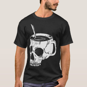 T-shirt Tête de café crâne Lazy Costume d'Halloween Cool S