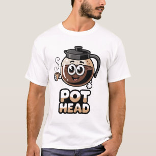T-shirt Tête de cafetière Mignon Kawaii Café Cadeau drôle