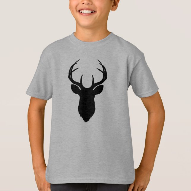 T-shirt Tête de cerf Antlers rustique Pays moderne (Devant)