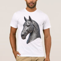 Tête de cheval argentée celtique majestueuse avec