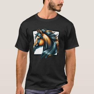 T-shirt Tête de cheval Art pour les amoureux de chevaux Ch