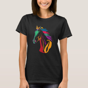 T-shirt Tête de cheval d'amour colorée pour hommes femmes